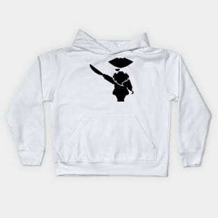 Bearded pirate with the sword and the hook Kids Hoodie